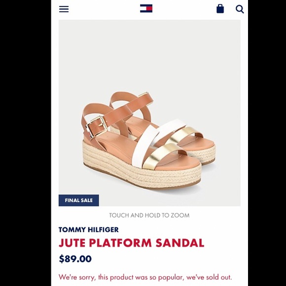 NWOT Tommy Hilfiger Tri-color Vegan 🌱 Leather Espadrille Jute Platform Sandals - Picture 10 of 11